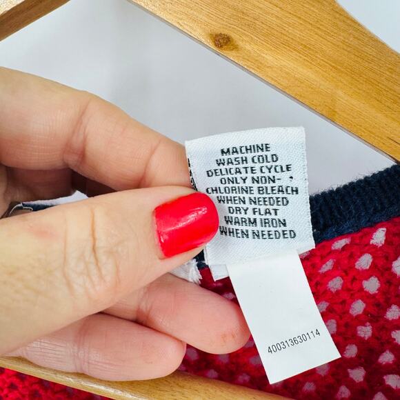 Vintage Croft & Barrow American Flag Knit Sweater Red Patriotic USA Size Large - Picture 4 of 7